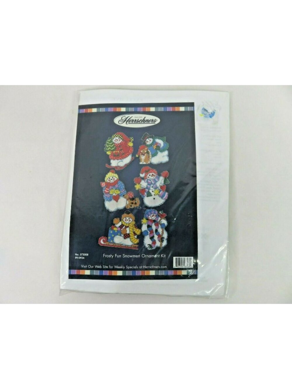 Frosty Fun Snowmen Ornament Plastic Canvas Kit NEW Herrschners Christmas